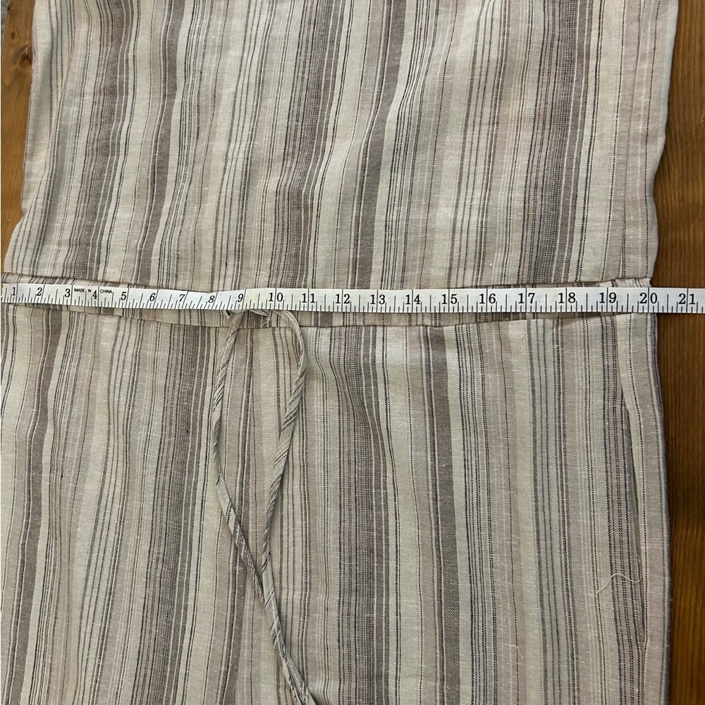 Anthropologie DREW Boho Lagen Look Linen Blend Striped Jumpsuit Size L - Picture 11 of 14